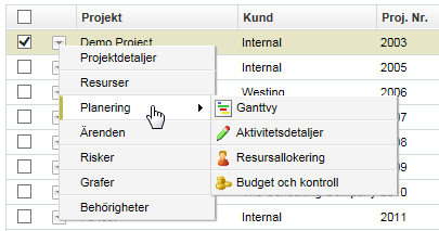 Nytt Projekt skapar ett nytt projekt.