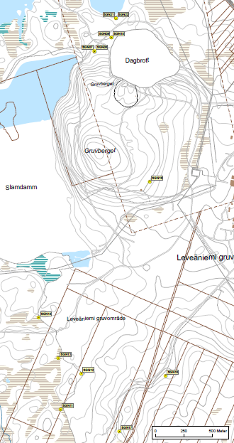 Grundvatten Nivåmätning grundvatten sker i SGN05-SGN10, SGN 21 och SGN 22. Vattenprovtagning sker regelbundet i SGN10-SGN18.