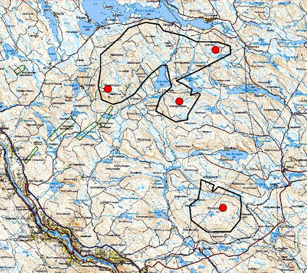 Vindmätning Fyra (4) mätmaster är placerade på området,