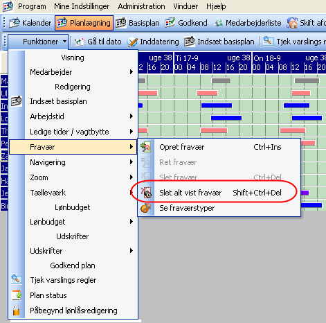 Har också genvägen CTRL + SHIFT + DELETE Sätter man visningen till 28 dagar, tas all frånvaro bort på de visade 28 dagarna.