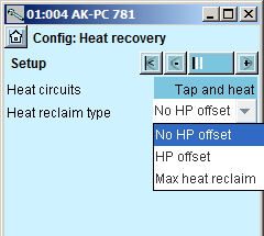 Konfiguration - fortsättning Inställning av Värmeåtervinning 1. Gå till menyn Configuration (konfiguration) 2. Välj heat recovery 3.