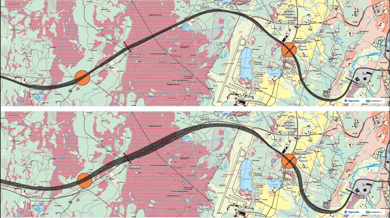resp. ny terrängkorridor länsgränsen-västra Jära Figur 3.