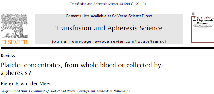 Buffy coat trombocyter vs aferestrombocyter Likvärdiga avseende -klinisk effekt