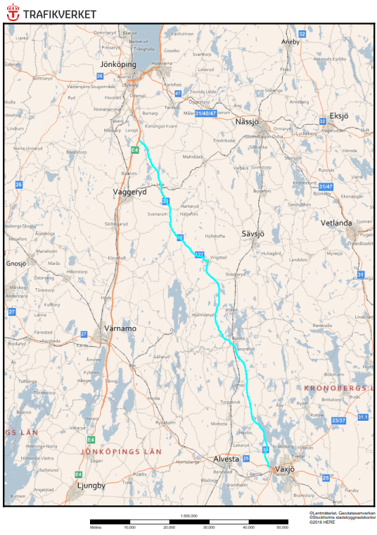 Ärendenummer Dokumentdatum TRV 2016/49587 2016-07-06 Sidor 3(4) Kartor Väg 30 TMALL 0413 Konsekvensutredning hastighet v 1.