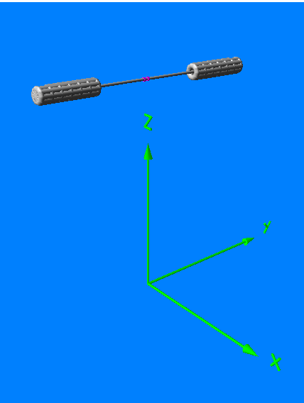 11 Figur 8 Till vänster ses resultatet av en simulering av en en dipol för 1 MHz med längden 2 x 3.6m och stora koaxialresonatorer i ändarna. Trådmodellen i fri rymd ses till höger.