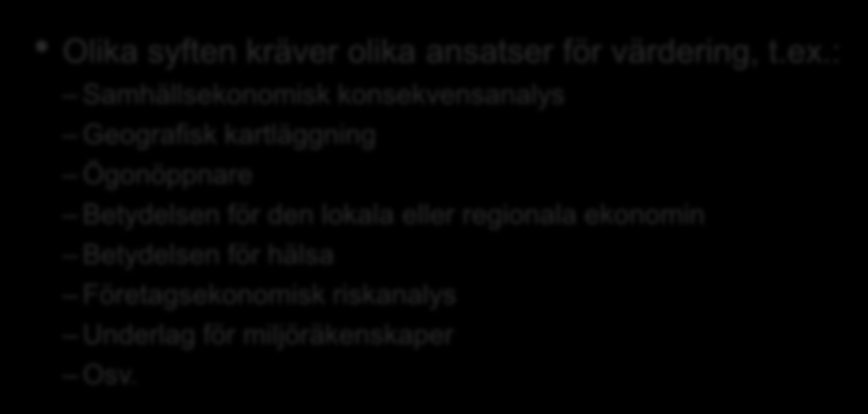 Den relevanta värderingen kan bero på (det exp