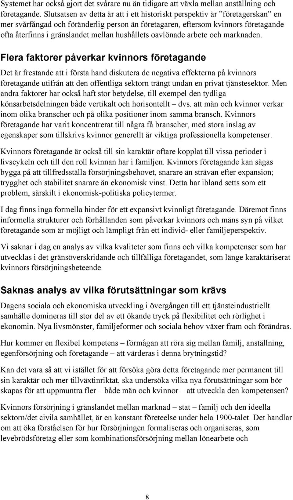 hushållets oavlönade arbete och marknaden.