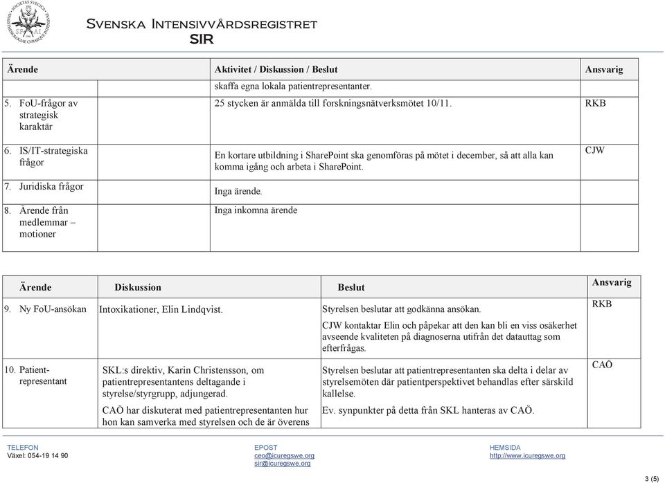 Ärende från medlemmar motioner En kortare utbildning i SharePoint ska genomföras på mötet i december, så att alla kan komma igång och arbeta i SharePoint. Inga ärende.