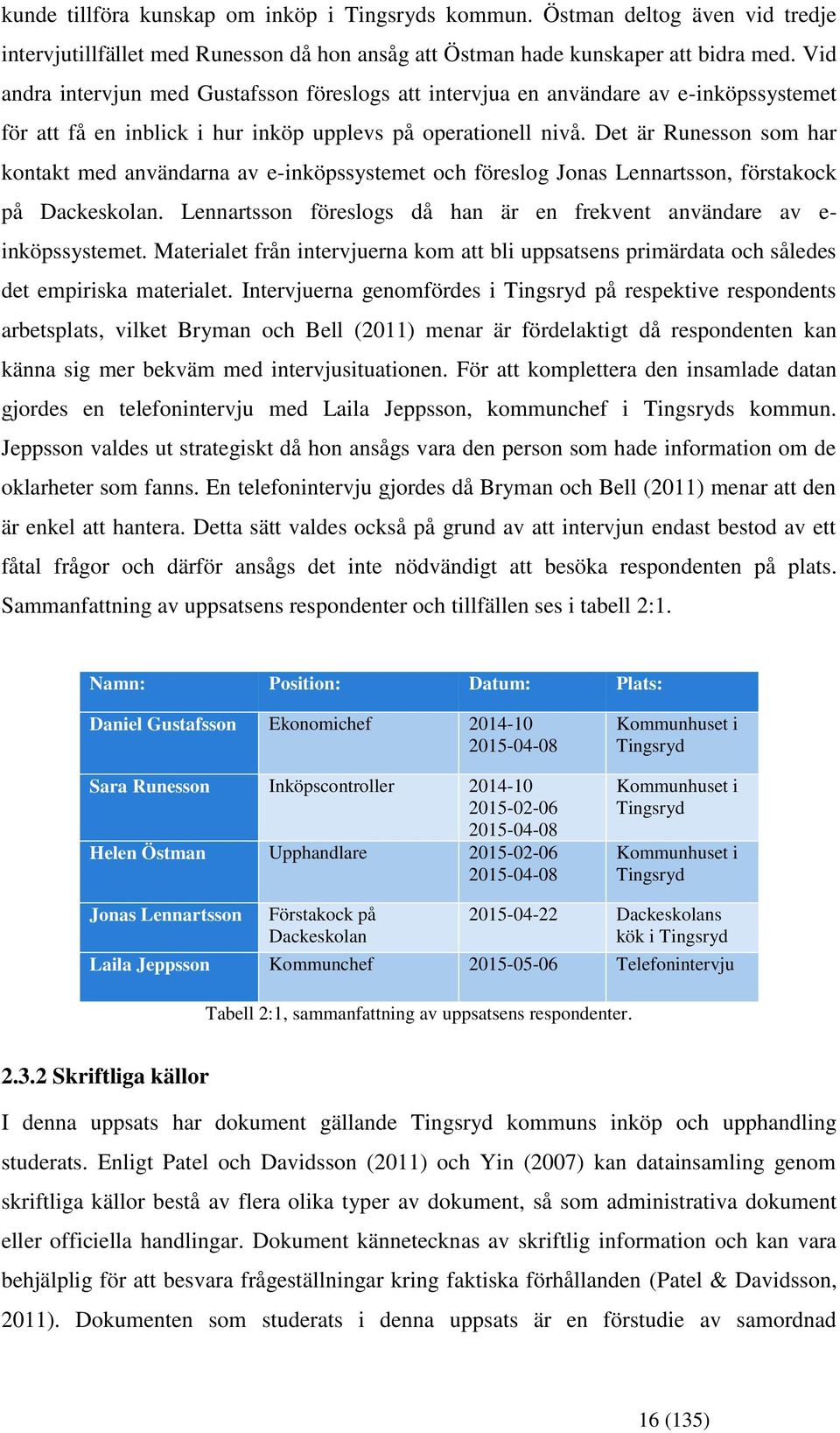 Det är Runessn sm har kntakt med användarna av e-inköpssystemet ch föreslg Jnas Lennartssn, förstakck på Dackesklan. Lennartssn föreslgs då han är en frekvent användare av e- inköpssystemet.