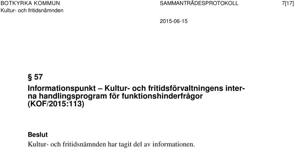 fritidsförvaltningens interna handlingsprogram