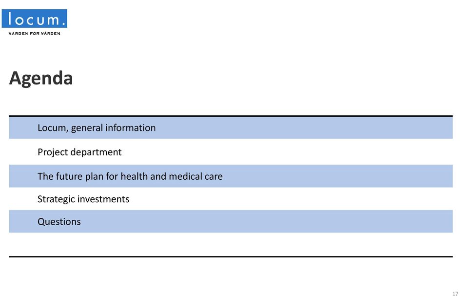 The future plan for health and