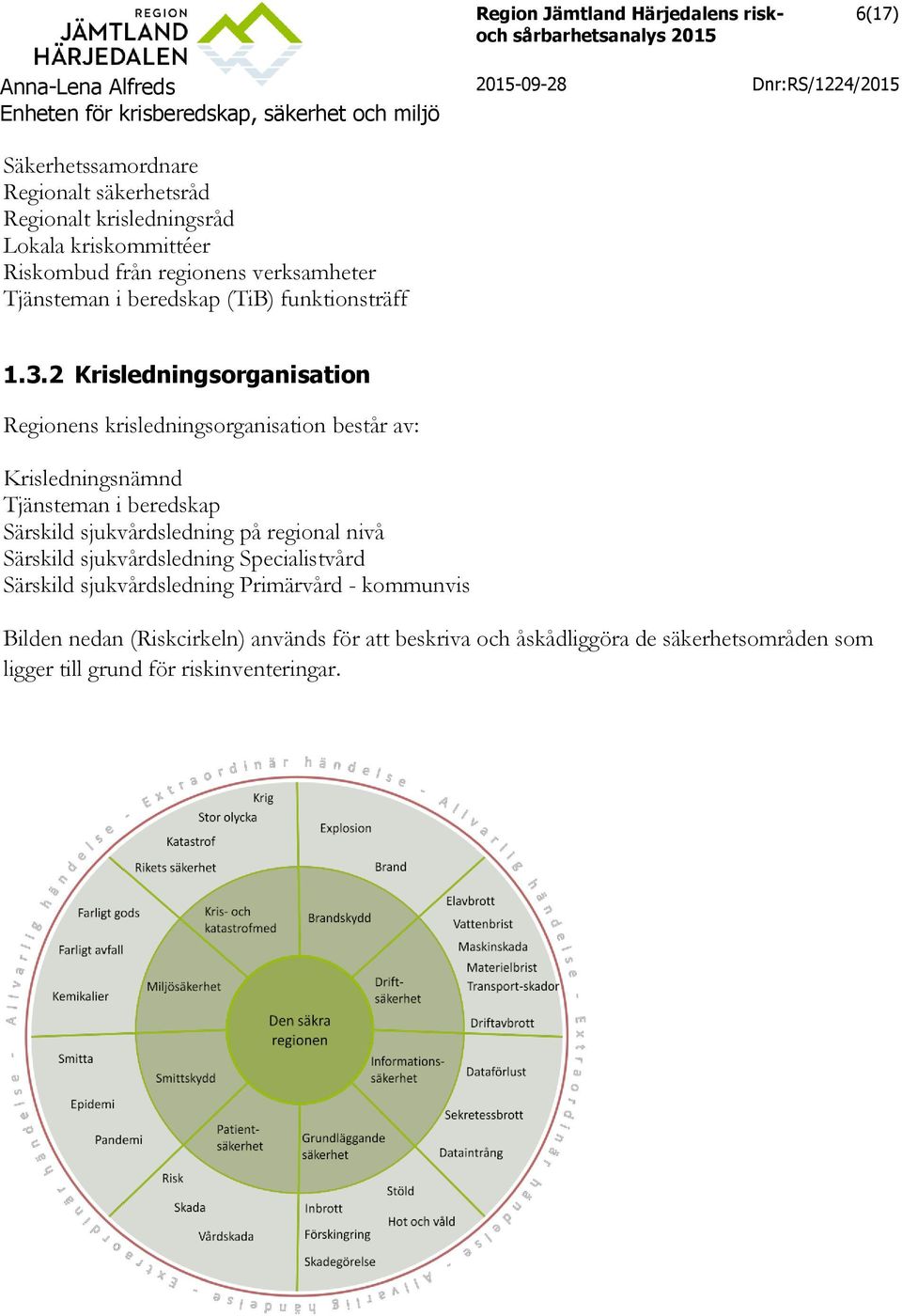 2 Krisledningsorganisation Regionens krisledningsorganisation består av: Krisledningsnämnd Tjänsteman i beredskap Särskild sjukvårdsledning