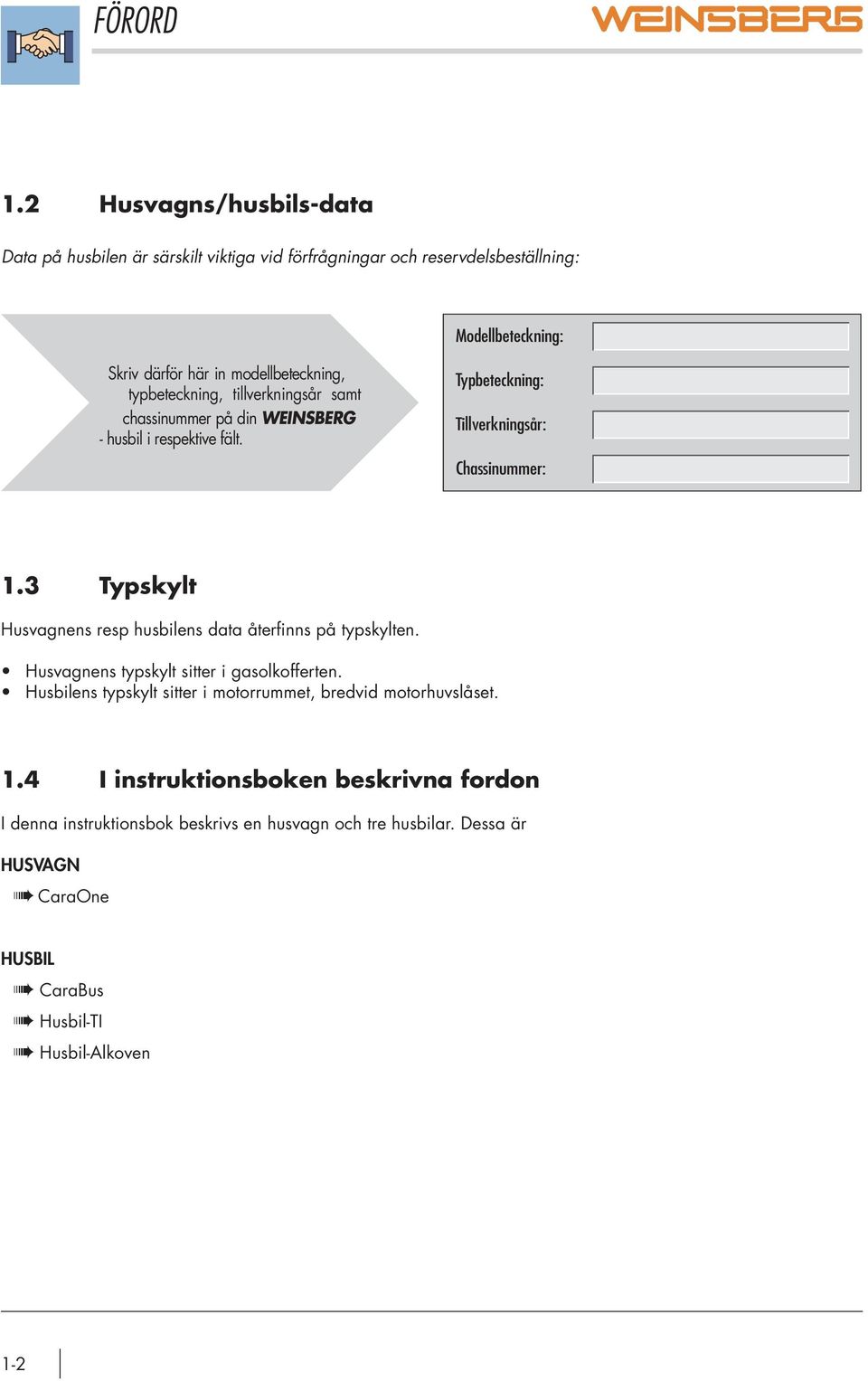 Husvagnens typskylt sitter i gasolkofferten.