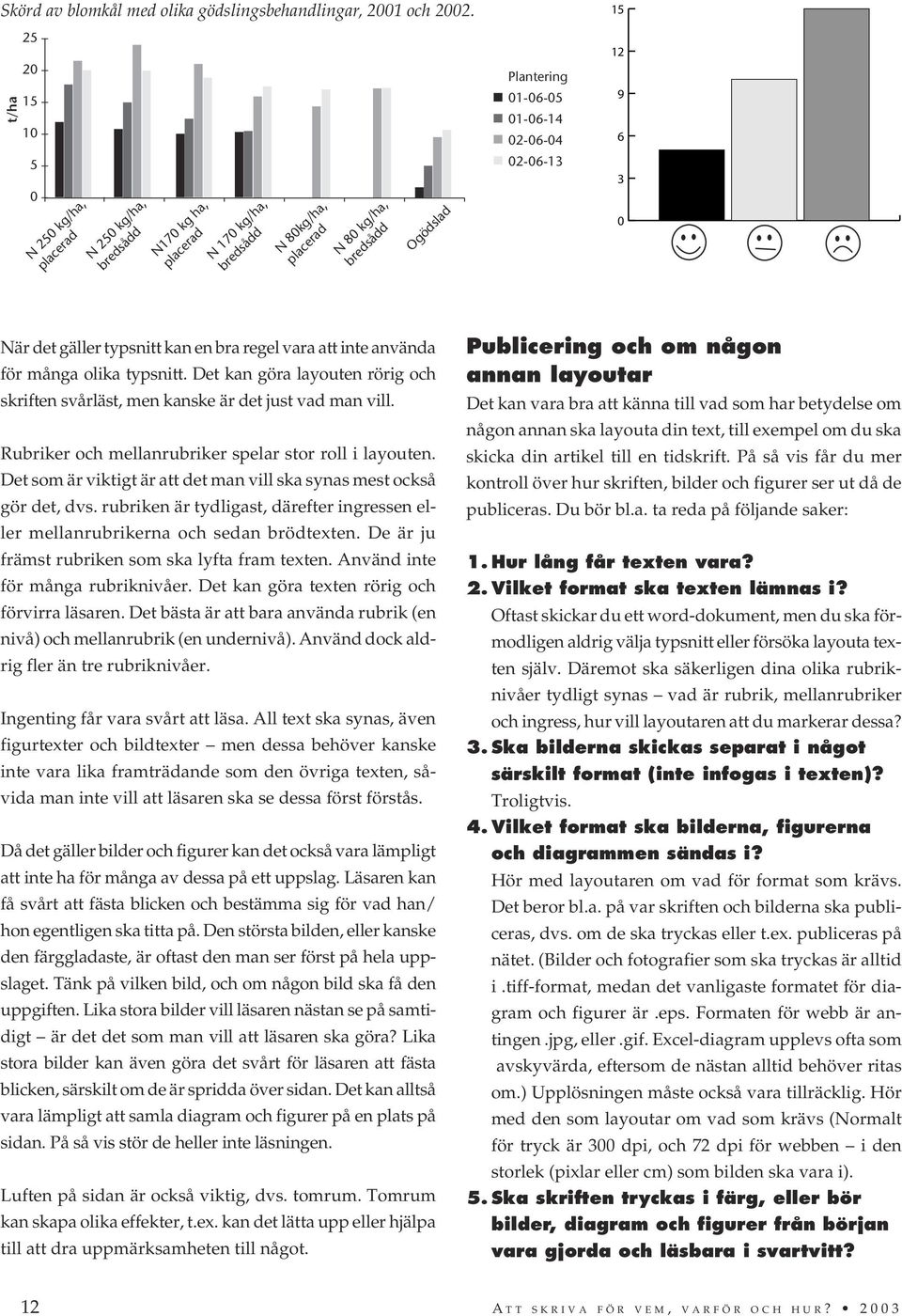 02-06-13 15 12 9 6 3 0 När det gäller typsnitt kan en bra regel vara att inte använda för många olika typsnitt. Det kan göra layouten rörig och skriften svårläst, men kanske är det just vad man vill.