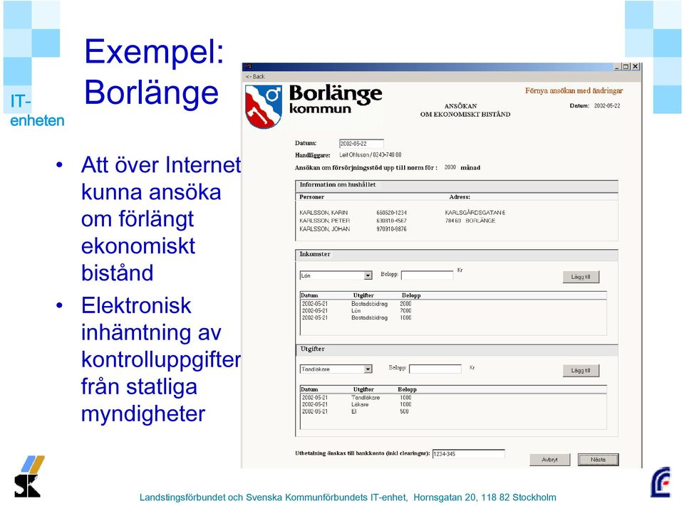 ekonomiskt bistånd Elektronisk