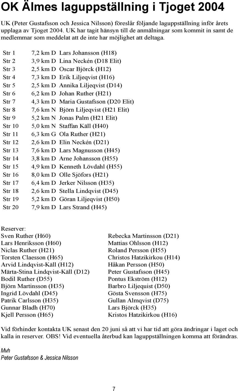 Str 1 Str 2 Str 3 Str 4 Str 5 Str 6 Str 7 Str 8 Str 9 Str 10 Str 11 Str 12 Str 13 Str 14 Str 15 Str 16 Str 17 Str 18 Str 19 Str 20 7,2 km D Lars Johansson (H18) 3,9 km D Lina Neckén (D18 Elit) 2,5 km