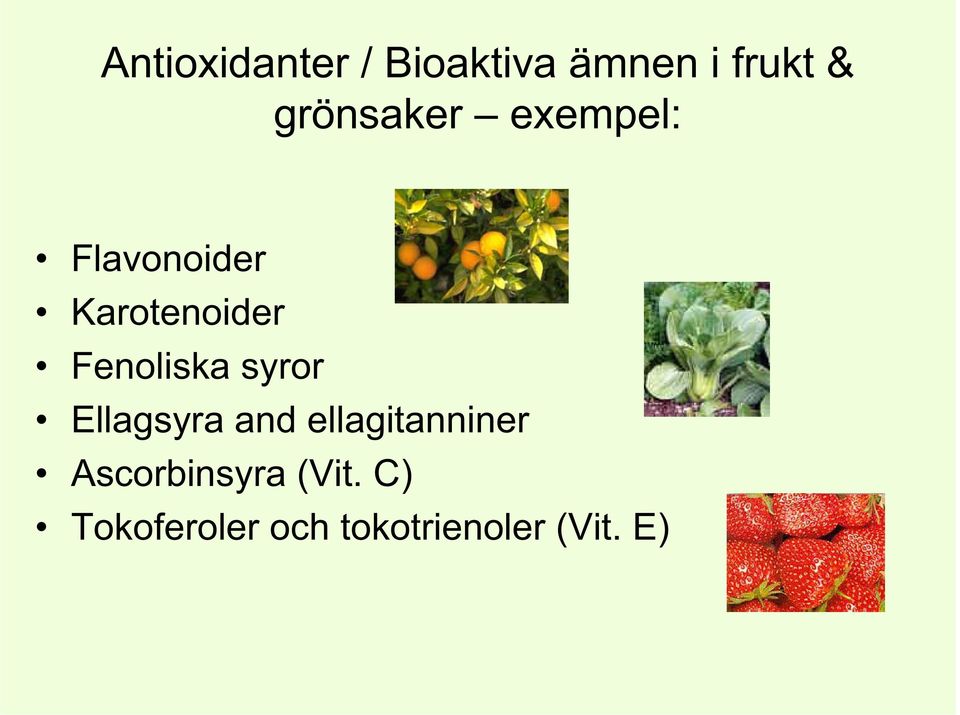 Fenoliska syror Ellagsyra and ellagitanniner