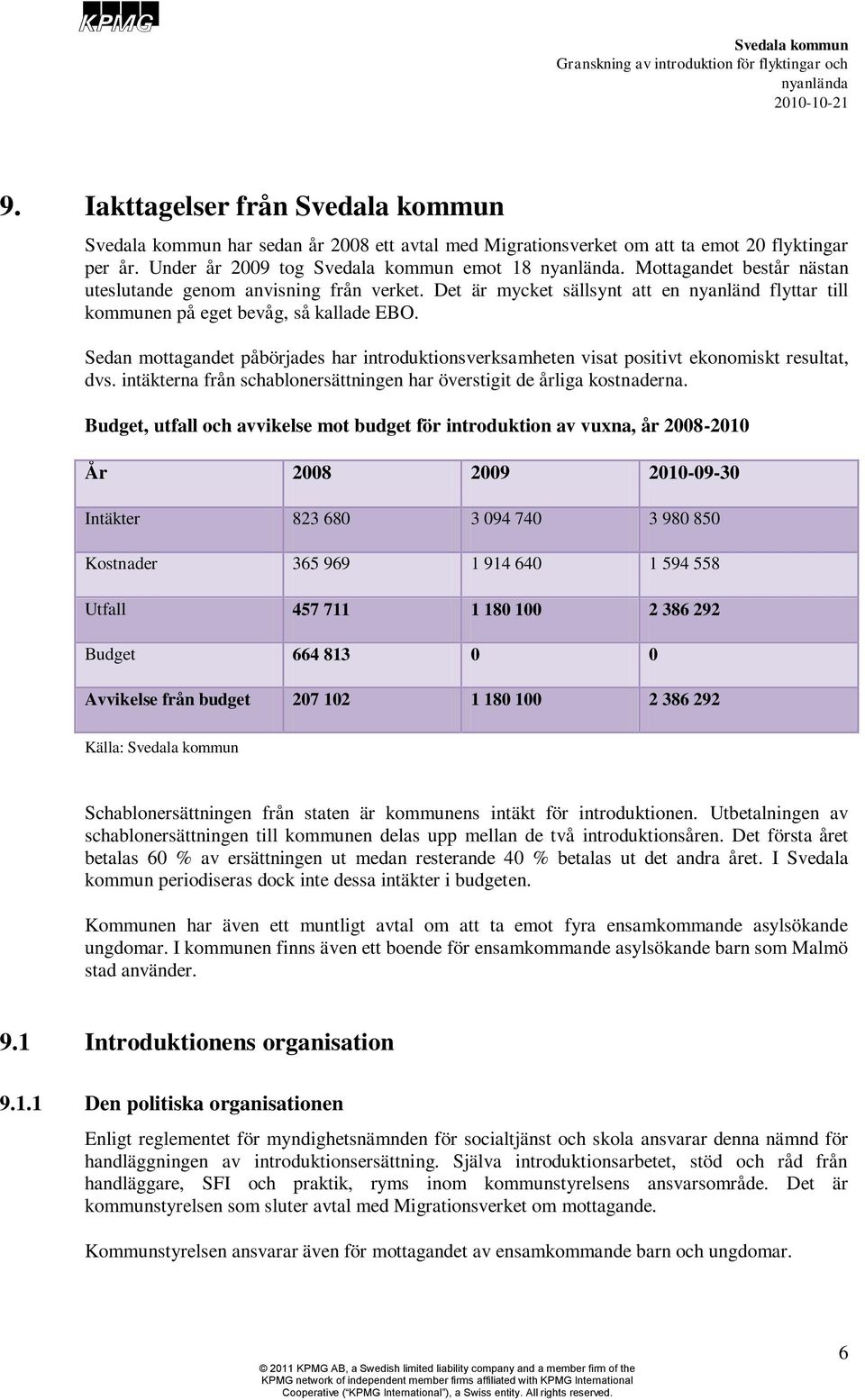 intäkterna från schablonersättningen har överstigit de årliga kostnaderna.