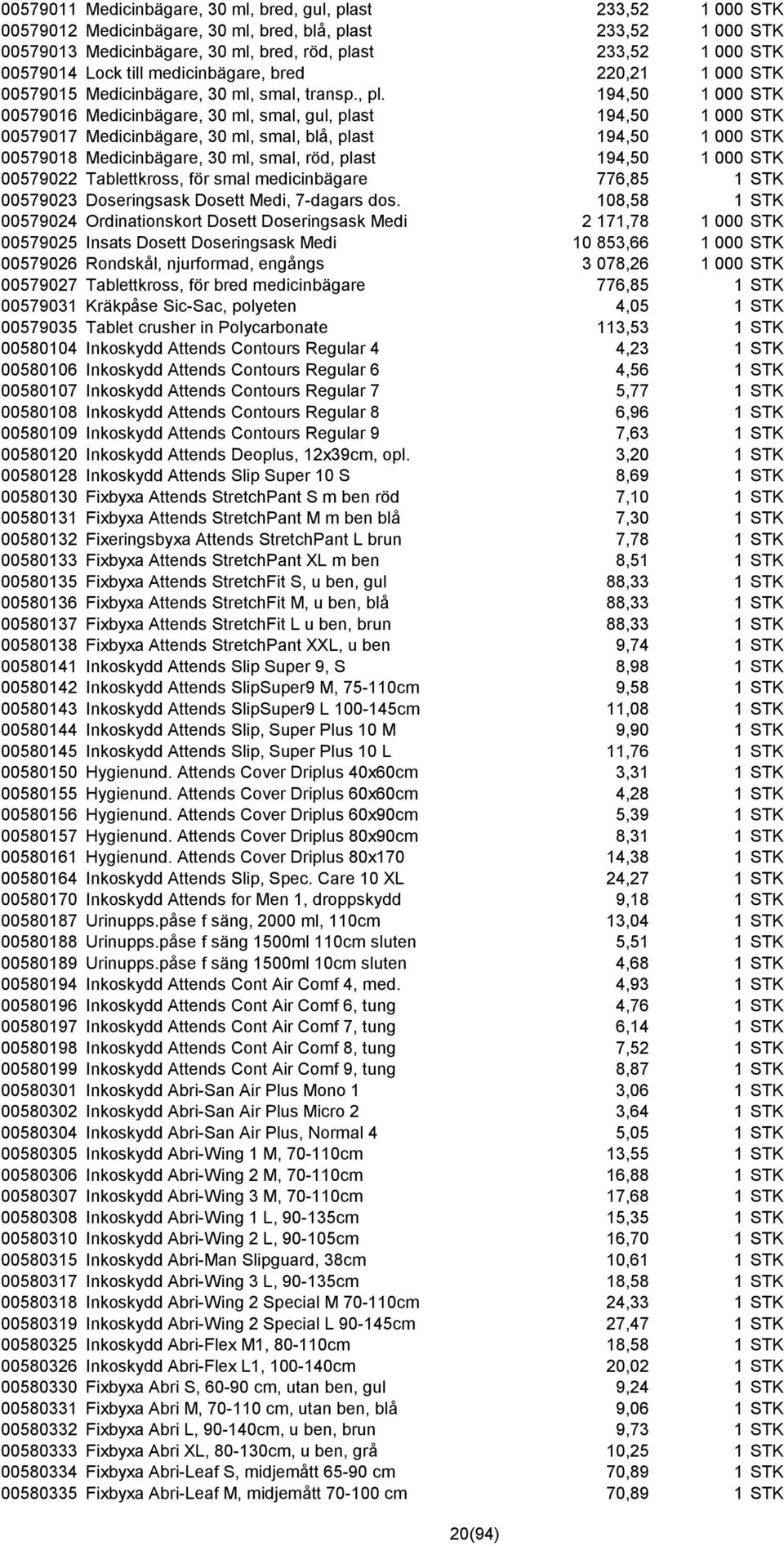 194,50 1 000 STK 00579016 Medicinbägare, 30 ml, smal, gul, plast 194,50 1 000 STK 00579017 Medicinbägare, 30 ml, smal, blå, plast 194,50 1 000 STK 00579018 Medicinbägare, 30 ml, smal, röd, plast