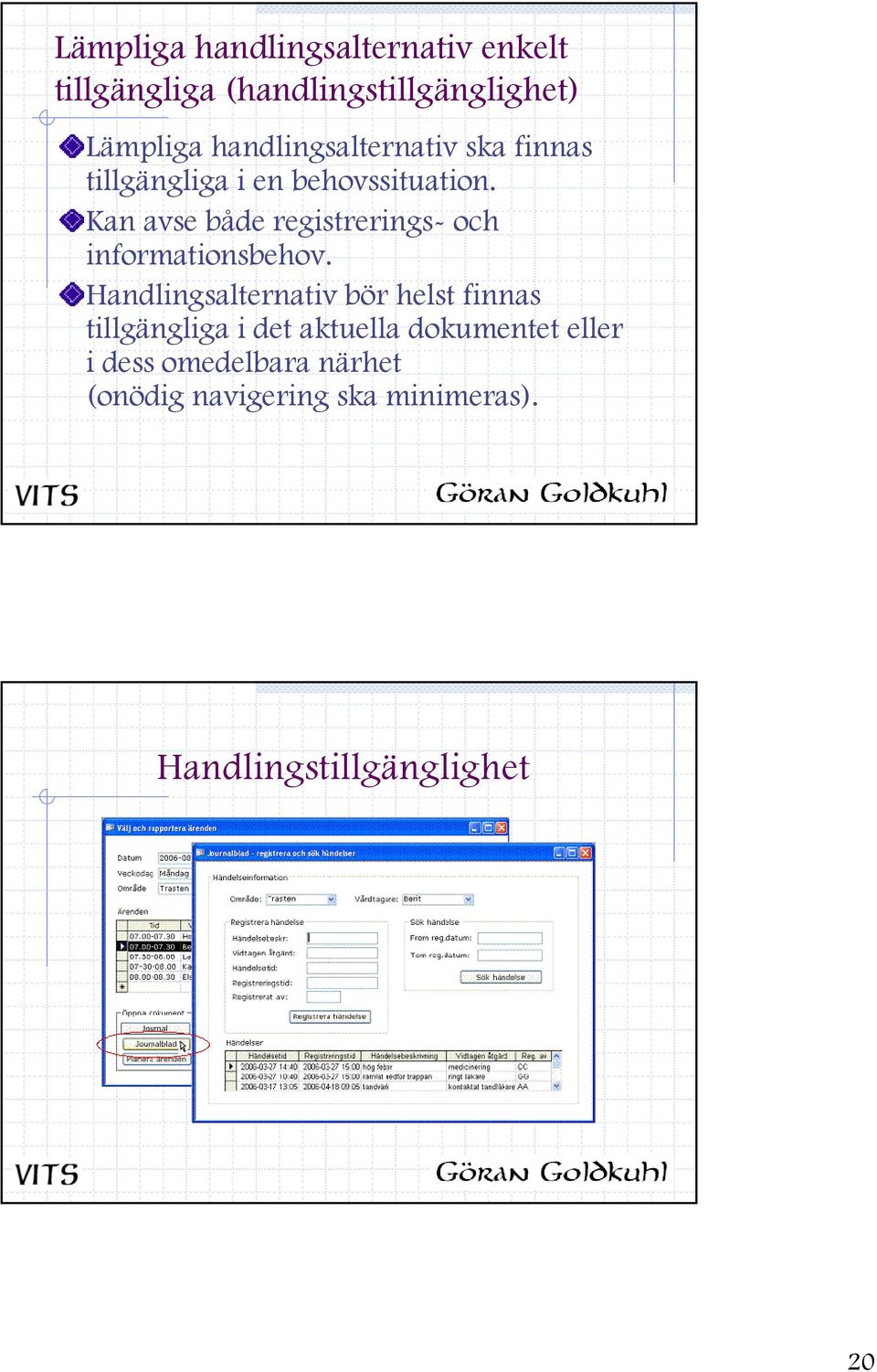 Kan avse både registrerings- och informationsbehov.