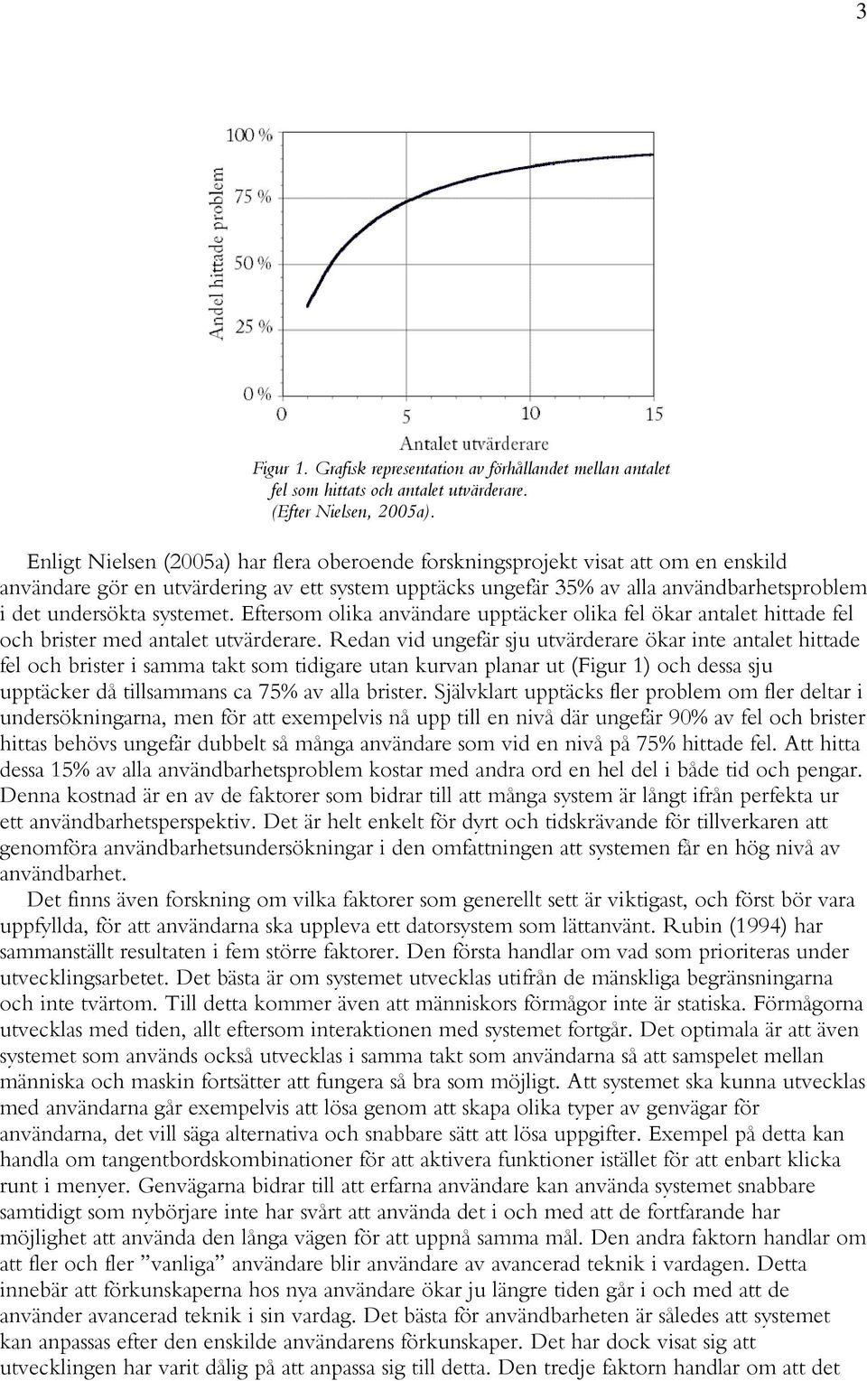 systemet. Eftersom olika användare upptäcker olika fel ökar antalet hittade fel och brister med antalet utvärderare.