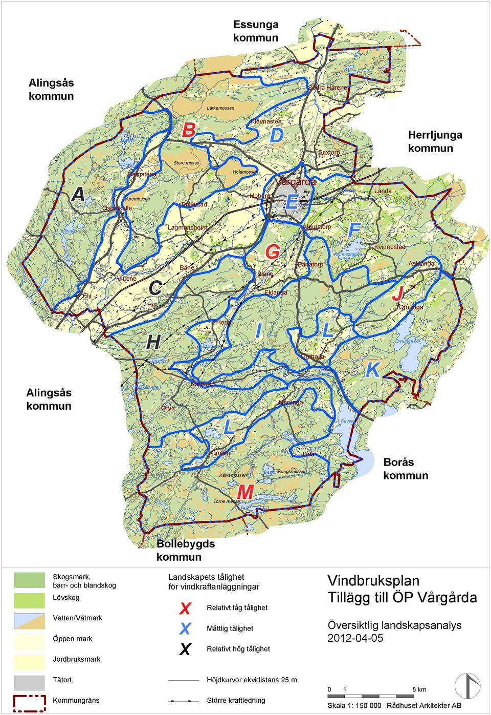 Alingsås kommun Ornungasjö Storsjön K Kärtared Gasslången Nårunga Oryd L Mörkabosjö Säven Sandsjön Tarabo Lida Kalvemossen M Borås kommun Säsjön Kungsmossen Stora Tränningen Törne mosse Bollebygds