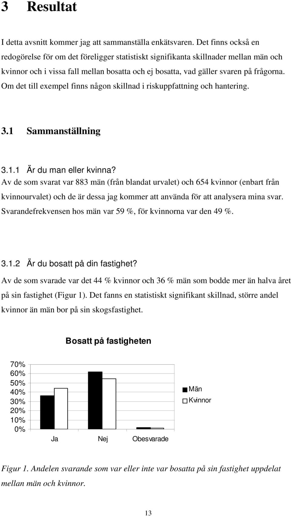 Om det till exempel finns någon skillnad i riskuppfattning och hantering. 3.1 Sammanställning 3.1.1 Är du man eller kvinna?