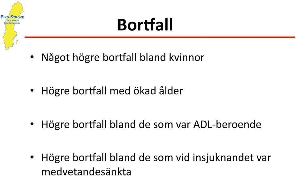 bland de som var ADL beroende Högre borlall