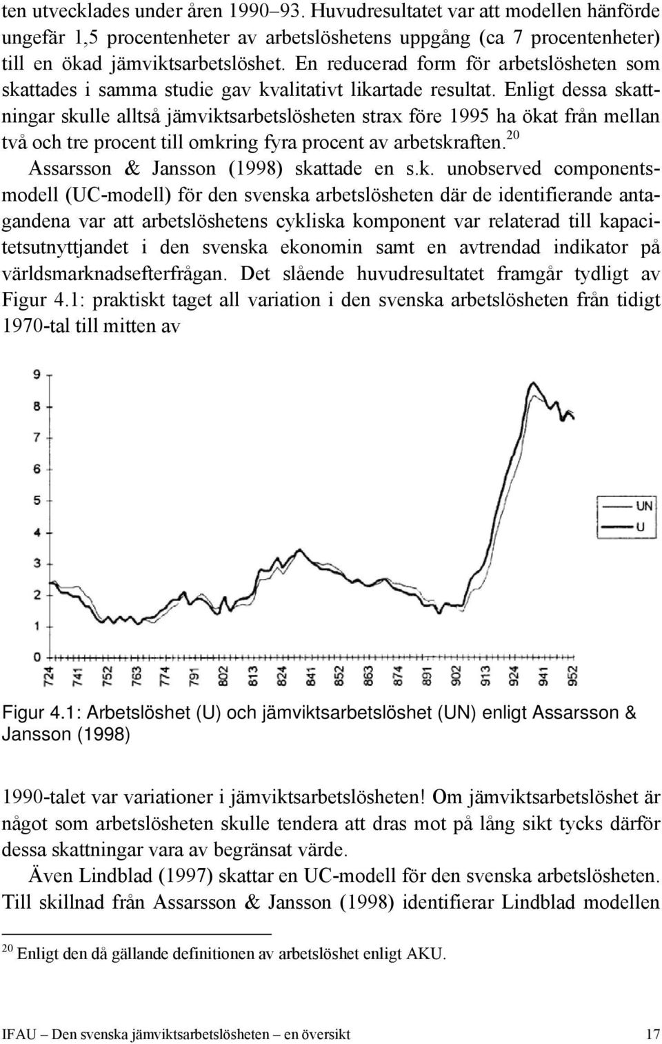 Enligt dessa skattningar skulle alltså jämviktsarbetslösheten strax före 1995 ha ökat från mellan två och tre procent till omkring fyra procent av arbetskraften.