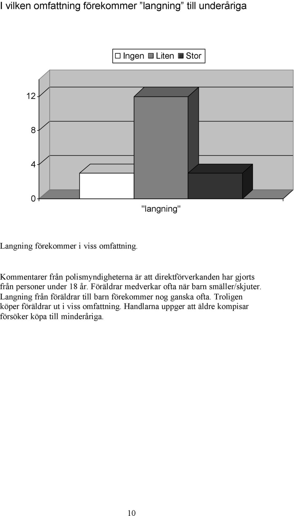 Kommentarer från polismyndigheterna är att direktförverkanden har gjorts från personer under 18 år.