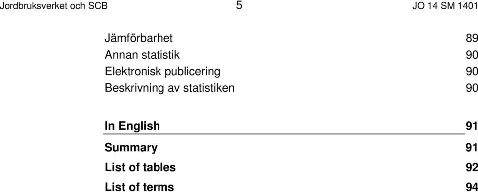 publicering 90 Beskrivning av statistiken 90 In