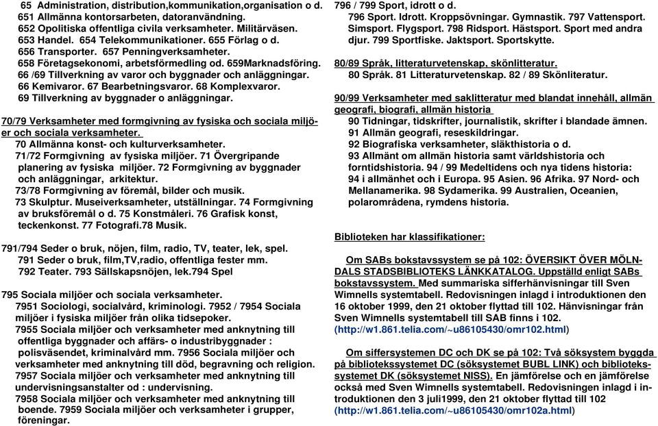 66 /69 Tillverkning av varor och byggnader och anläggningar. 66 Kemivaror. 67 Bearbetningsvaror. 68 Komplexvaror. 69 Tillverkning av byggnader o anläggningar.