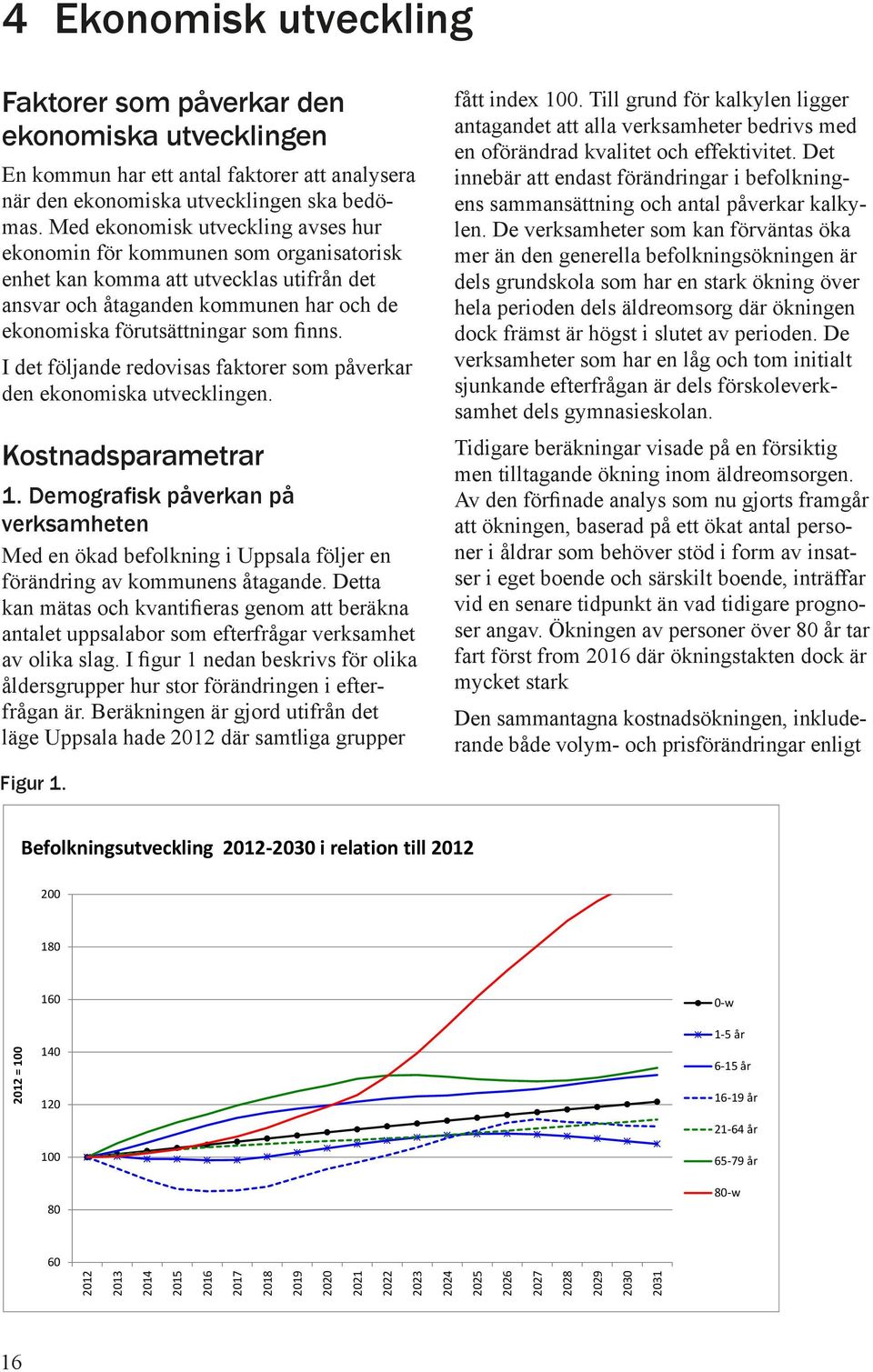 I det följande redovisas faktorer som påverkar den ekonomiska utvecklingen. Kostnadsparametrar 1.