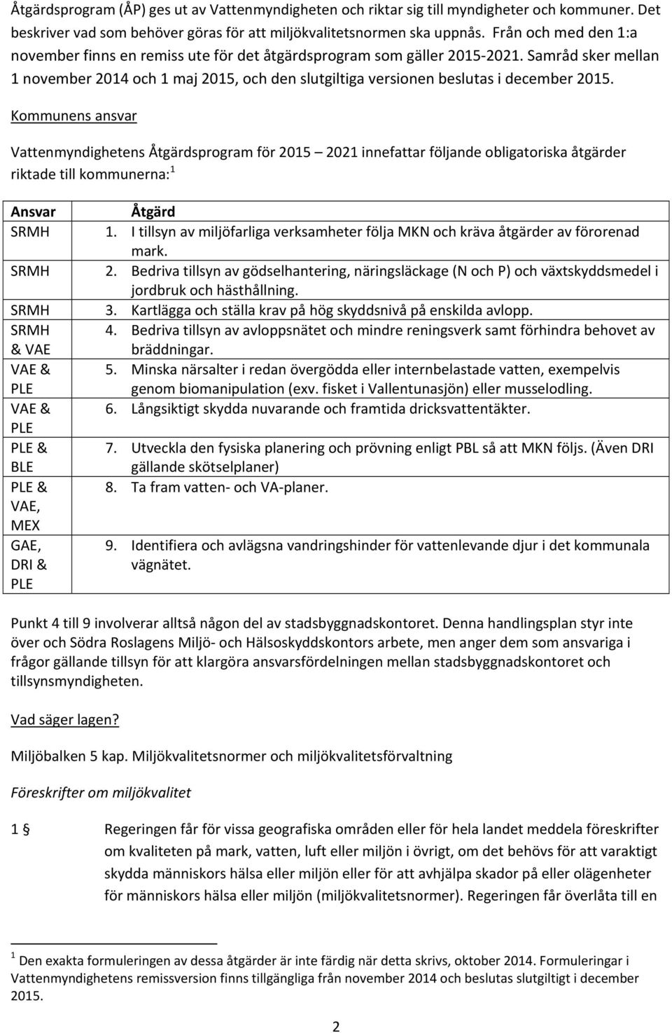 Samråd sker mellan 1 november 2014 och 1 maj 2015, och den slutgiltiga versionen beslutas i december 2015.