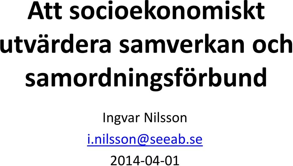 samordningsförbund Ingvar