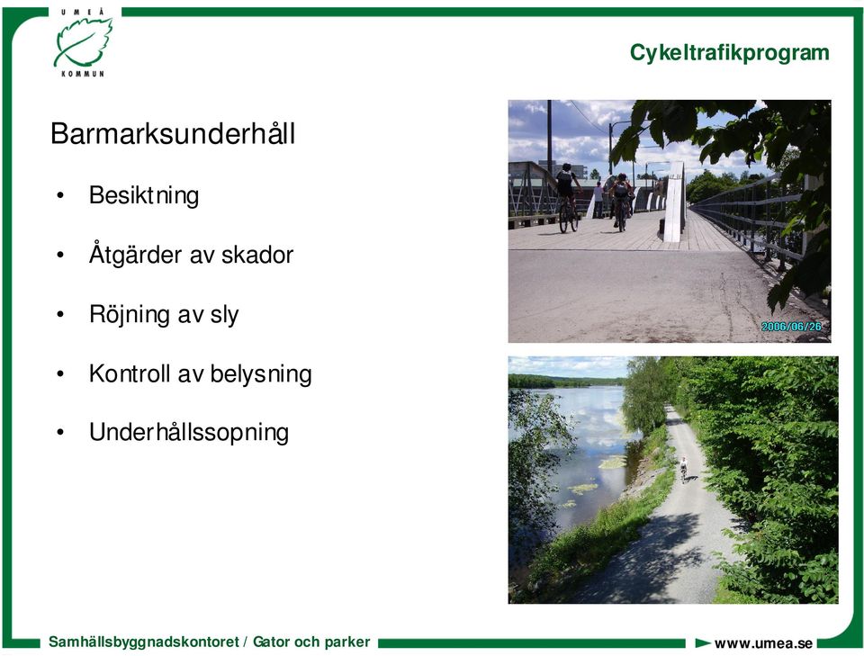 Åtgärder av skador Röjning av