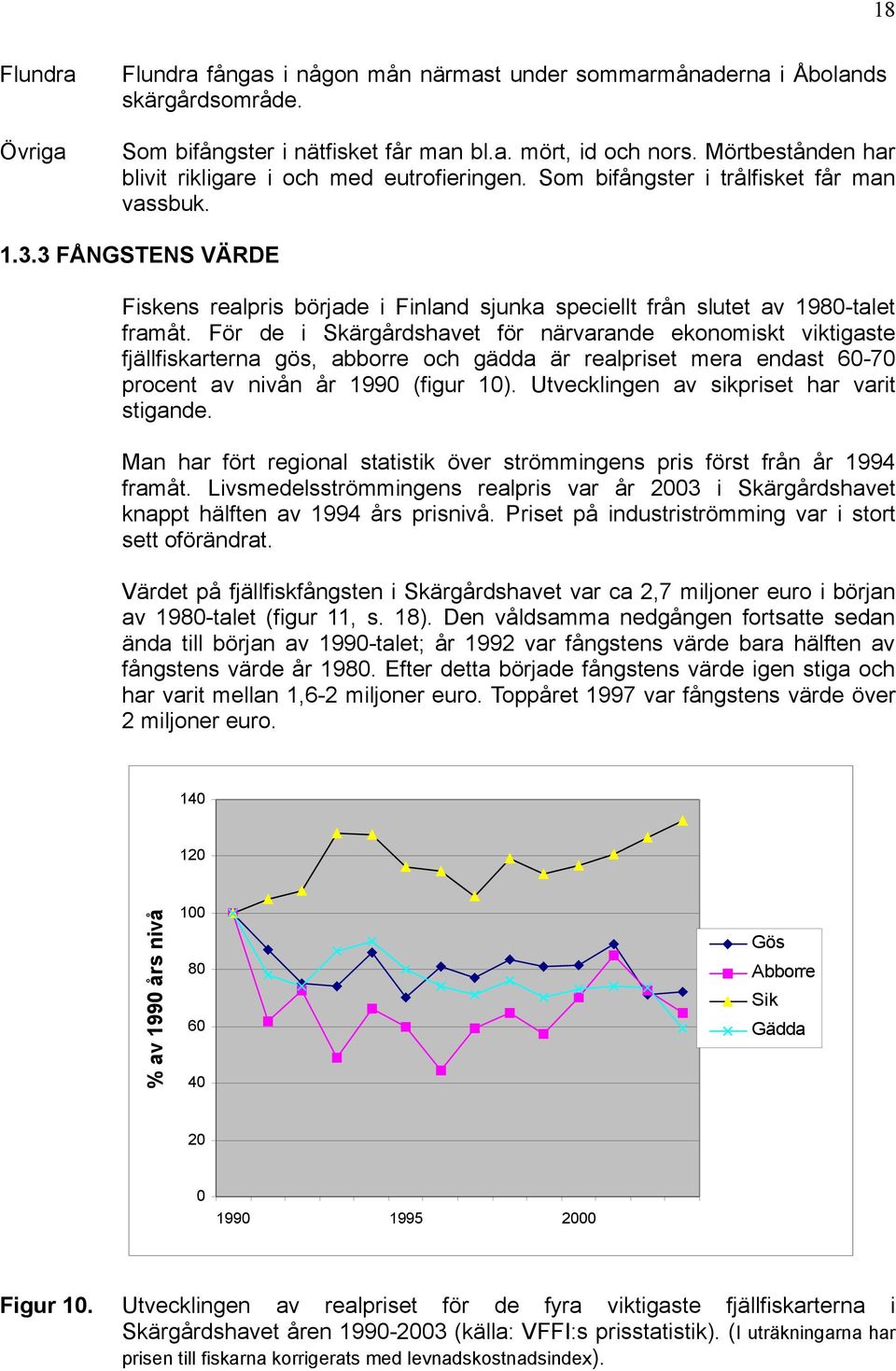 3 FÅNGSTENS VÄRDE Fiskens realpris började i Finland sjunka speciellt från slutet av 1980-talet framåt.