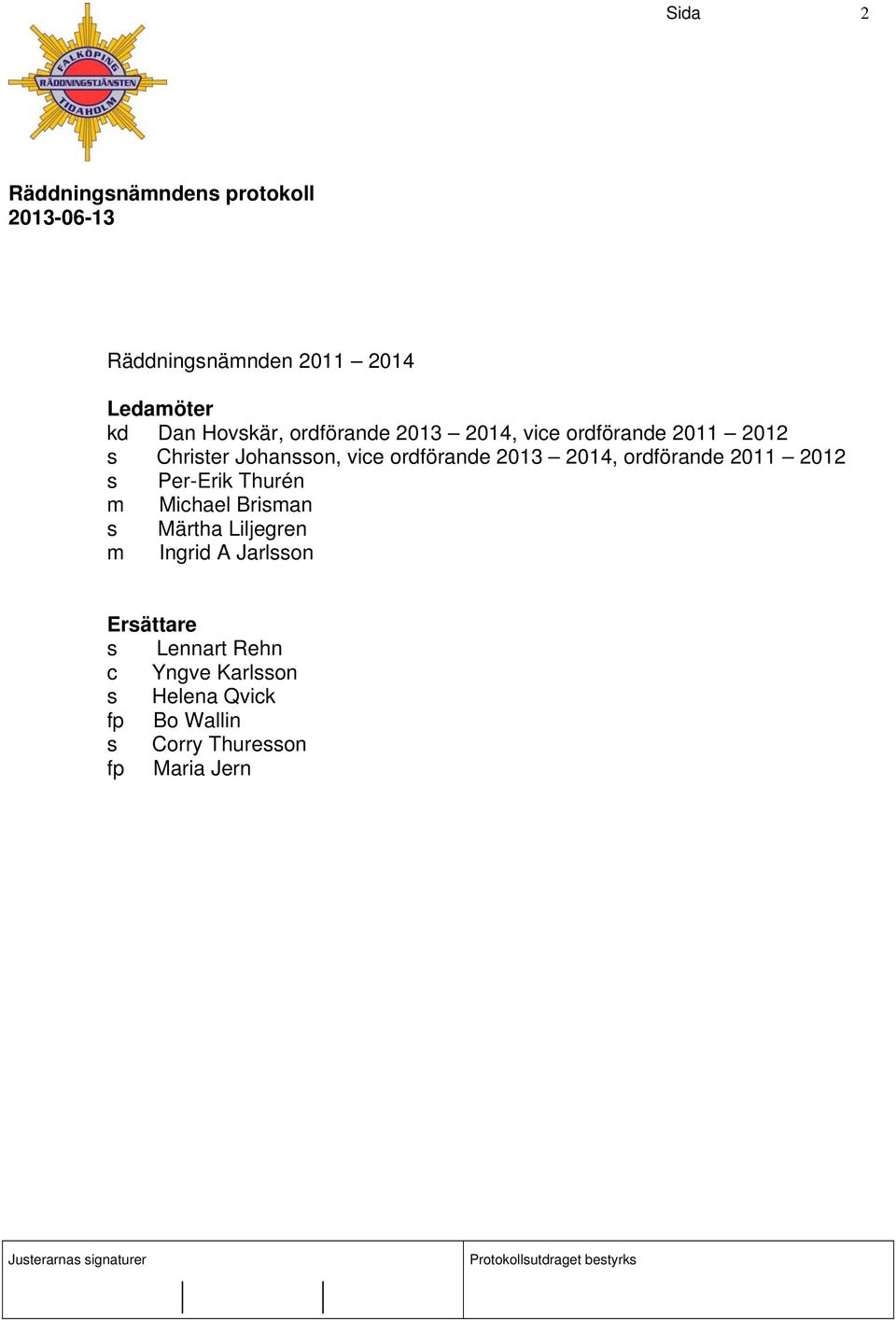 2012 s Per-Erik Thurén m Michael Brisman s Märtha Liljegren m Ingrid A Jarlsson