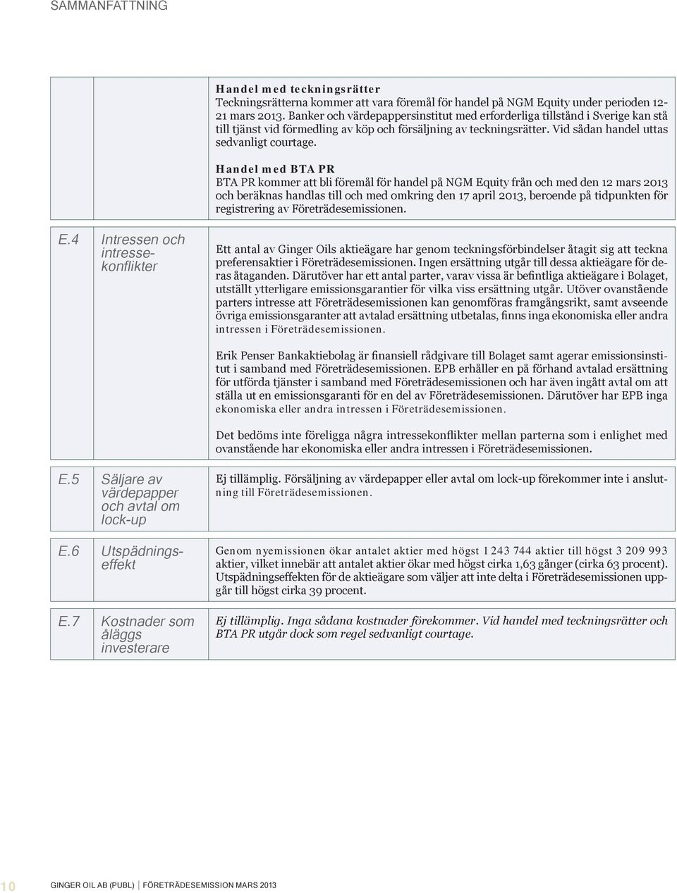 Handel med BTA PR BTA PR kommer att bli föremål för handel på NGM Equity från och med den 12 mars 2013 och beräknas handlas till och med omkring den 17 april 2013, beroende på tidpunkten för