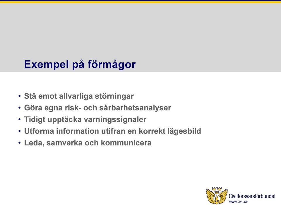 upptäcka varningssignaler Utforma information