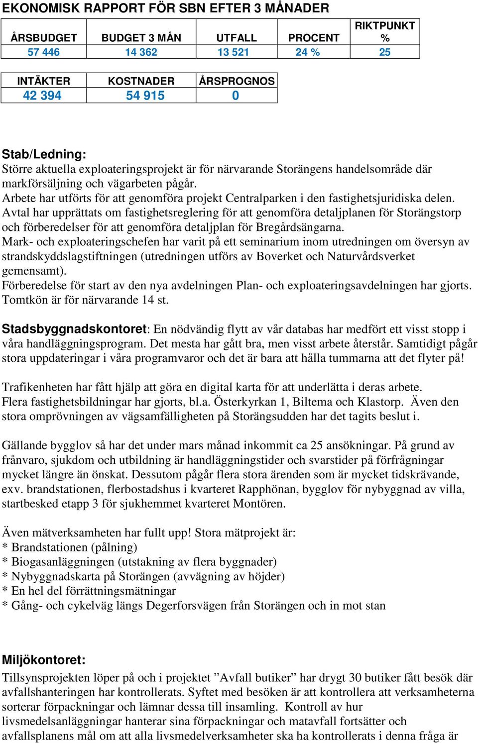 Avtal har upprättats om fastighetsreglering för att genomföra detaljplanen för Storängstorp och förberedelser för att genomföra detaljplan för Bregårdsängarna.