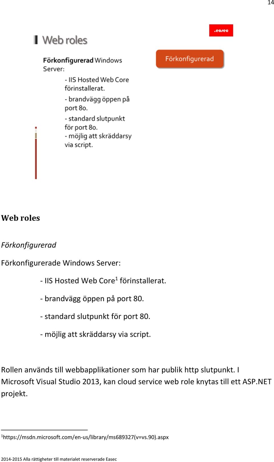 Rollen används till webbapplikationer som har publik http slutpunkt.