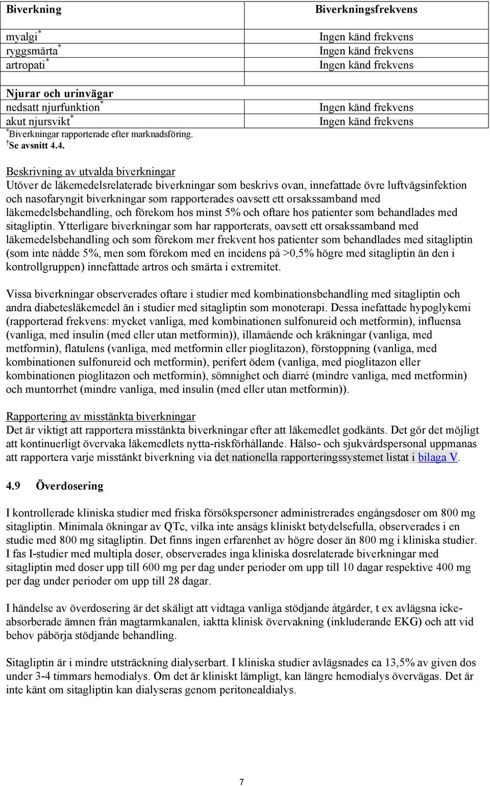 rapporterades oavsett ett orsakssamband med läkemedelsbehandling, och förekom hos minst 5% och oftare hos patienter som behandlades med sitagliptin.