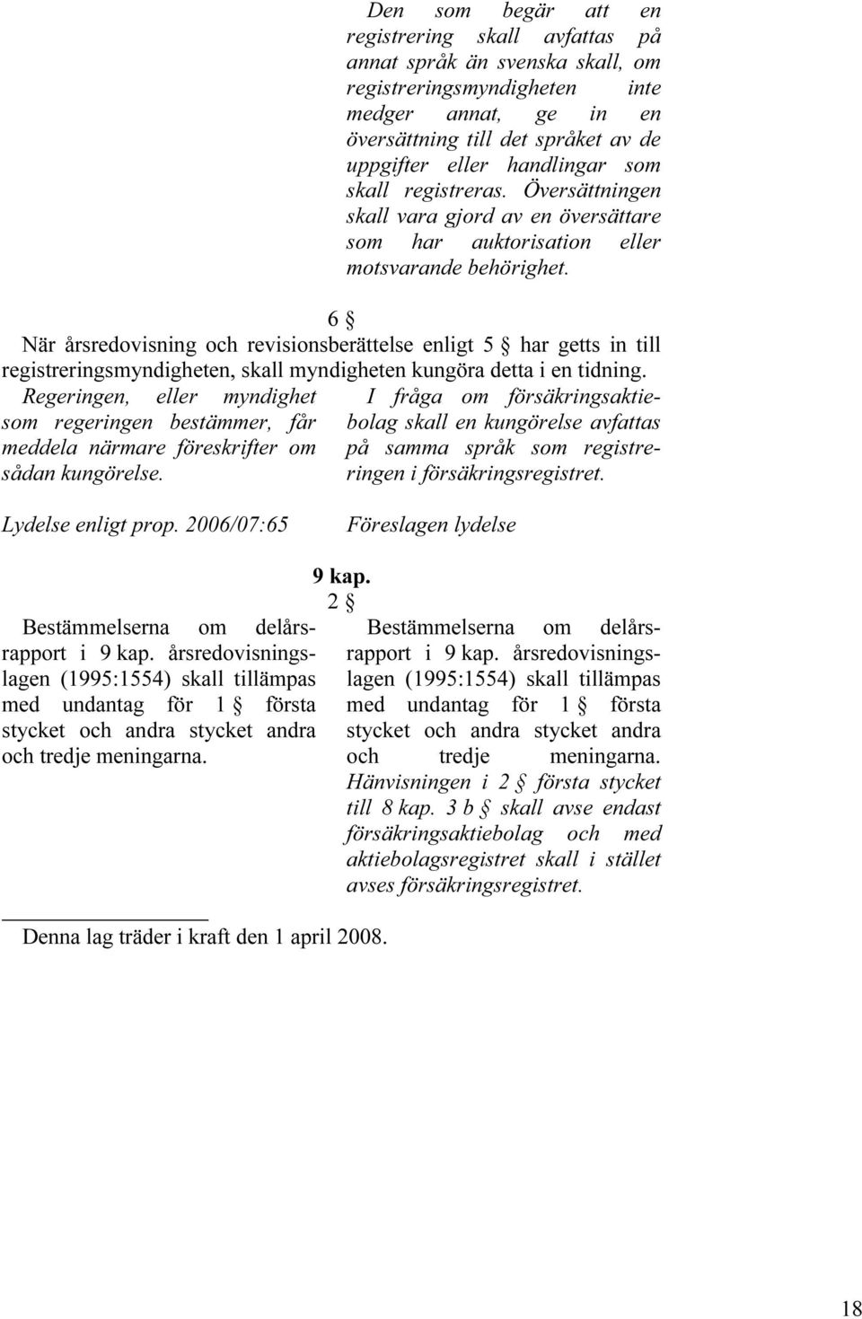 6 När årsredovisning och revisionsberättelse enligt 5 har getts in till registreringsmyndigheten, skall myndigheten kungöra detta i en tidning.