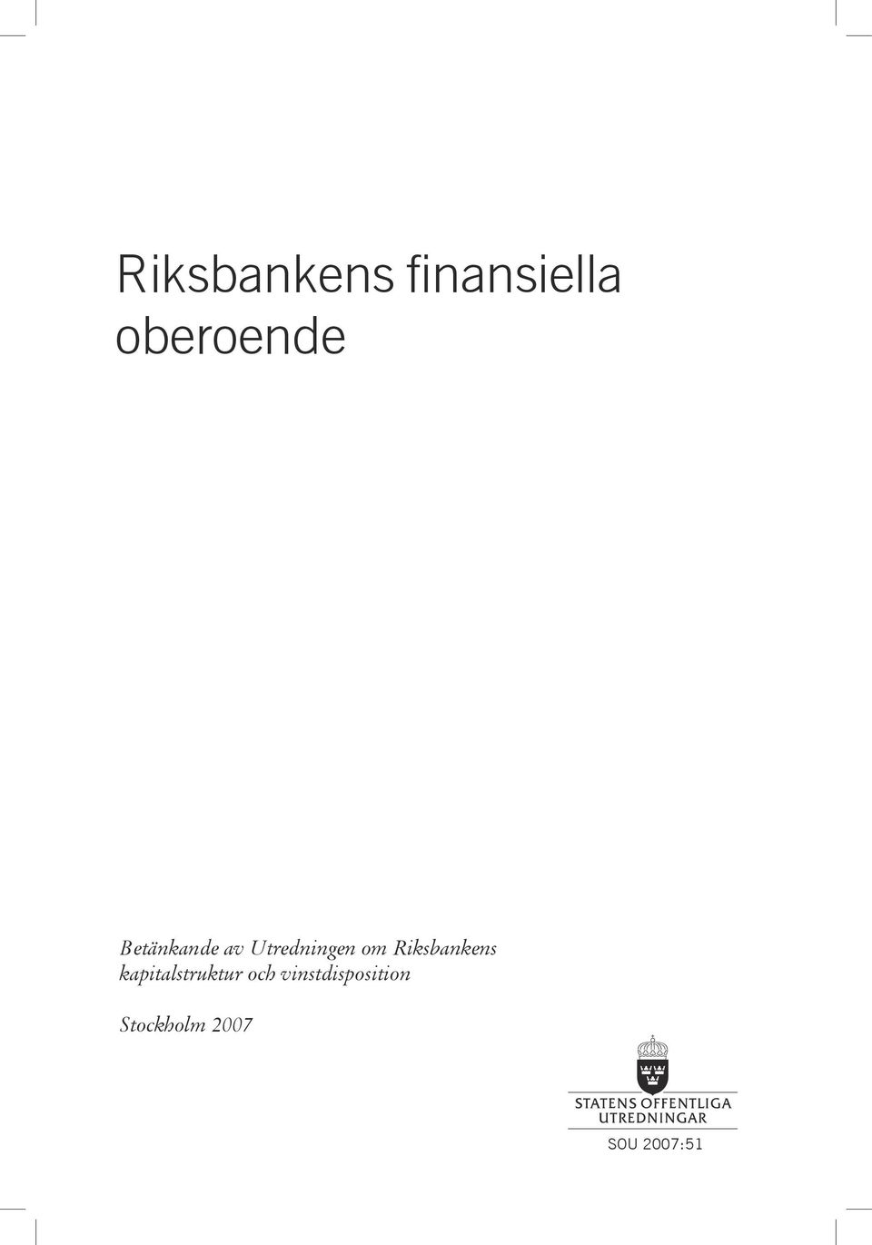 Riksbankens kapitalstruktur och