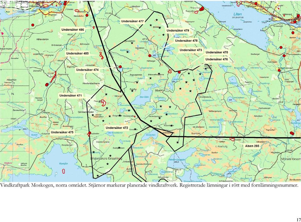 Stjärnor markerar planerade