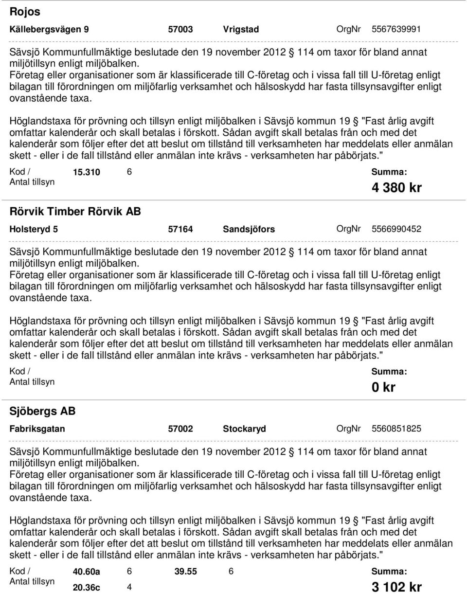 Sandsjöfors OrgNr 5566990452 Sjöbergs AB 0 kr Fabriksgatan