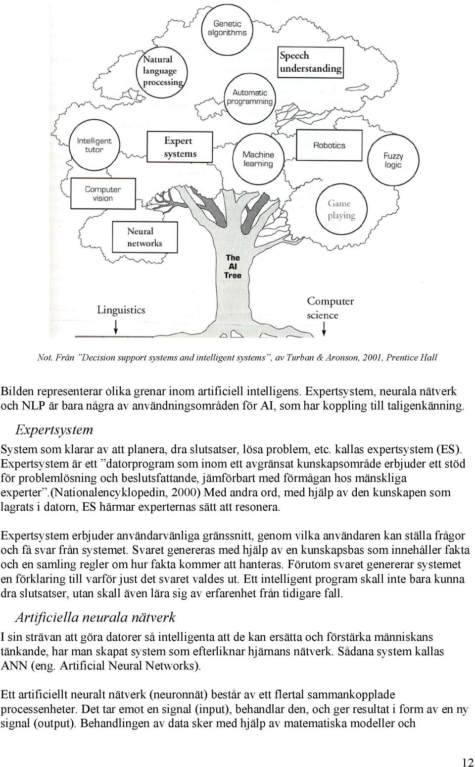 Expertsystem System som klarar av att planera, dra slutsatser, lösa problem, etc. kallas expertsystem (ES).