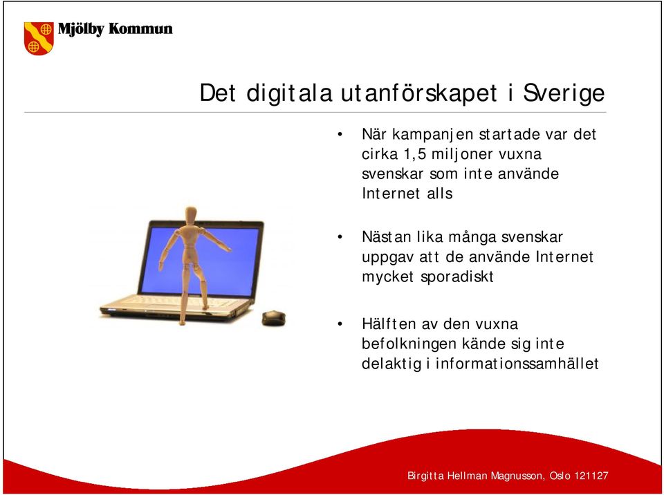 lika många svenskar uppgav att de använde Internet mycket sporadiskt