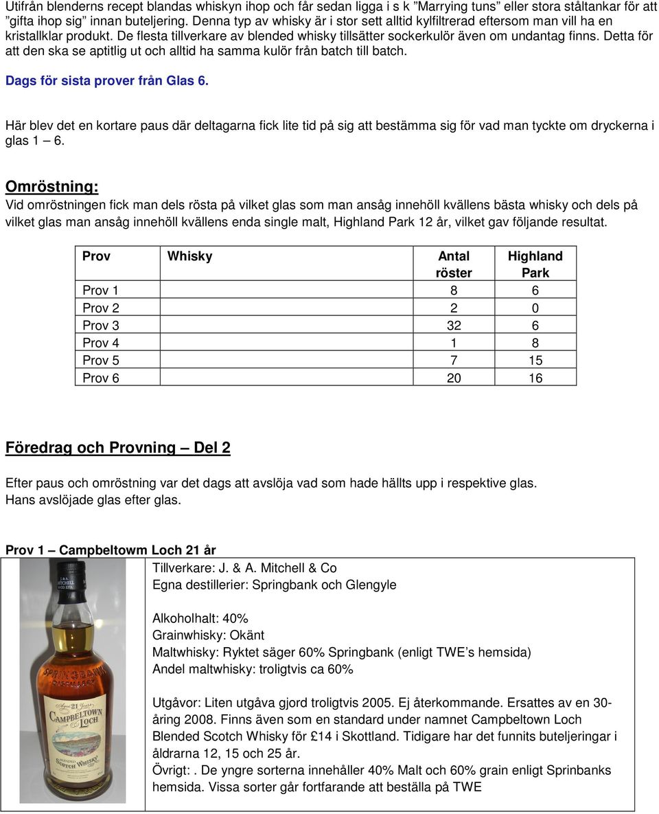 Detta för att den ska se aptitlig ut och alltid ha samma kulör från batch till batch. Dags för sista prover från Glas 6.